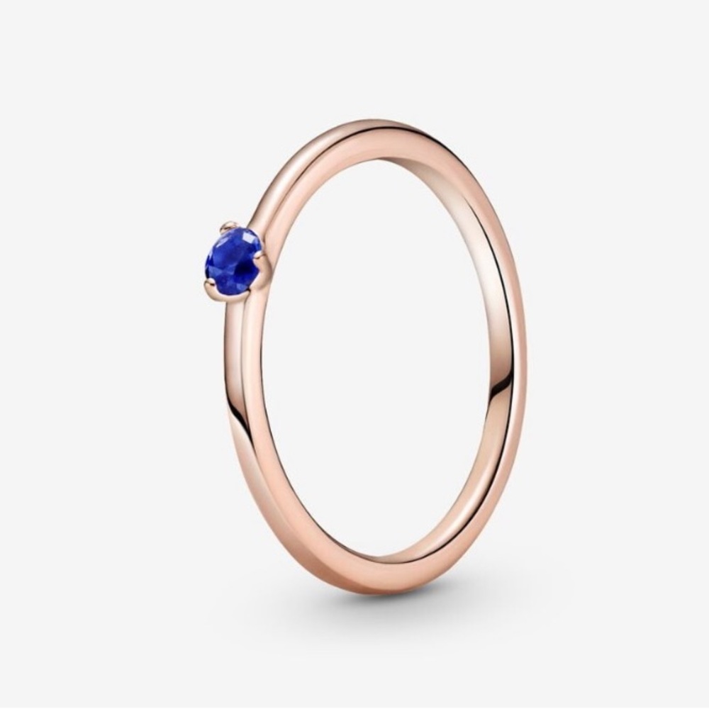 ISO Pandora Stellar Blue Solitaire Ring size 5